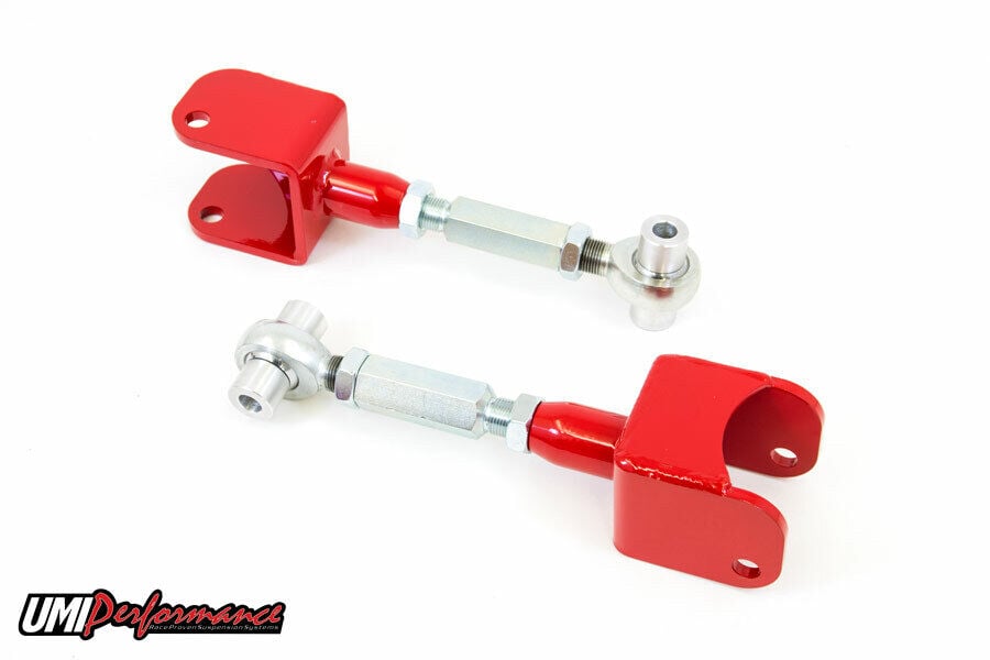 UMI 1978-1988 GM G-Body Adjustable Upper Control Arms- Rod Ends RED 3017-R