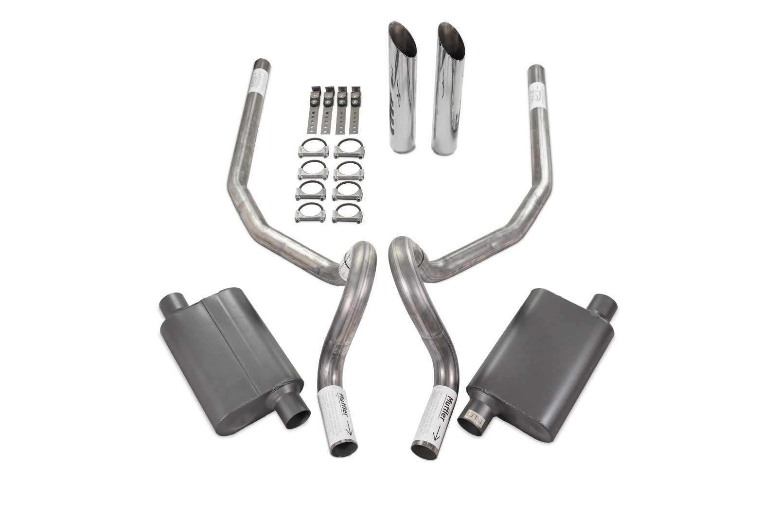 78-88 GM G Body Car 2.5″ Dual Exhaust Kit 2 Chamber Rear Exit SW Tip