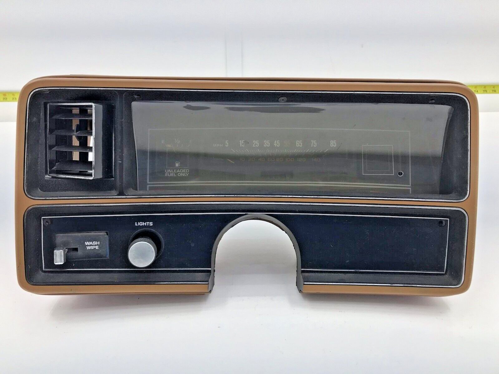 1978-81 Chevy G Body Dash Cluster Gauge Housing Dash Panel Wiper Switch Gas Fuel