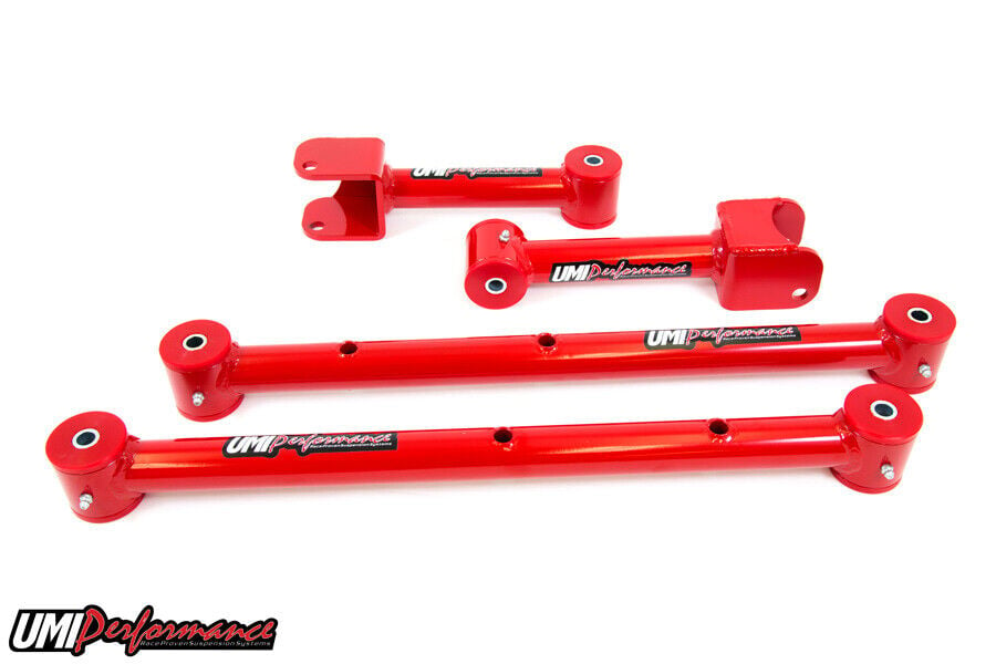 UMI 1978-1988 GM G-Body Tubular Upper & Lower Control Arms Kit RED 301516-R