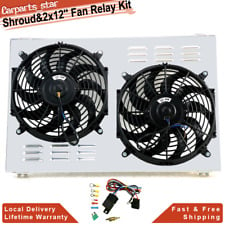 For 1970-1981 Chevy Camaro Monte Carlo G-Body Radiator Electric Fan+Shroud+Relay