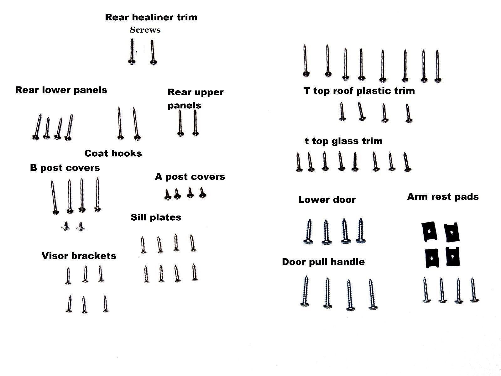 78-88 NEW 90 Piece G-Body Interior Clip & Screw Kit T-Top