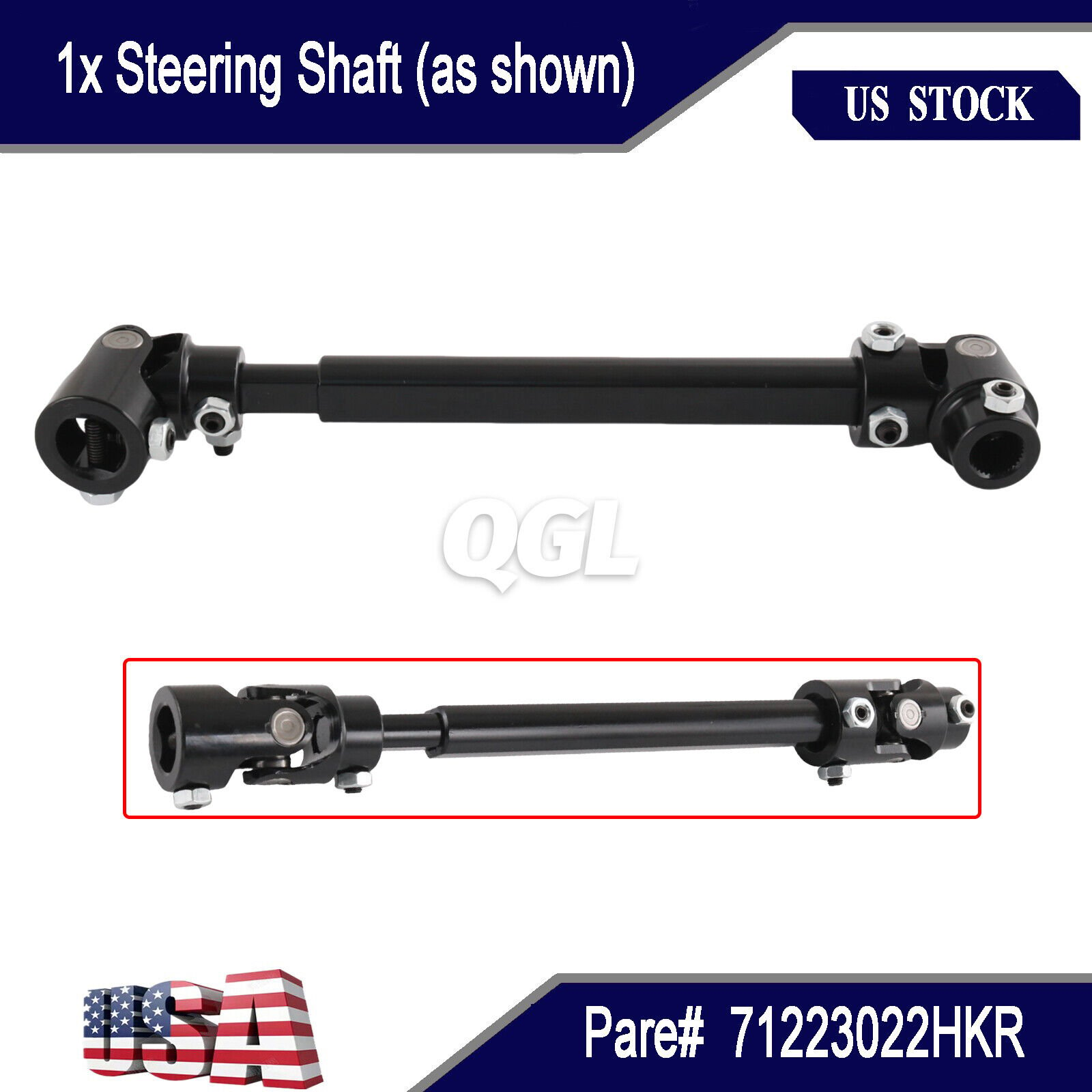 Body Black Steering Shaft 71223022HKR For 82-93 GM S10 Sonoma Trucks 82-88 G/F