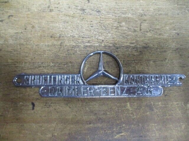 Mercedes-Benz Sindelfinger Karosserie Daimler – Benz A.G. Body Plate Vintage OEM