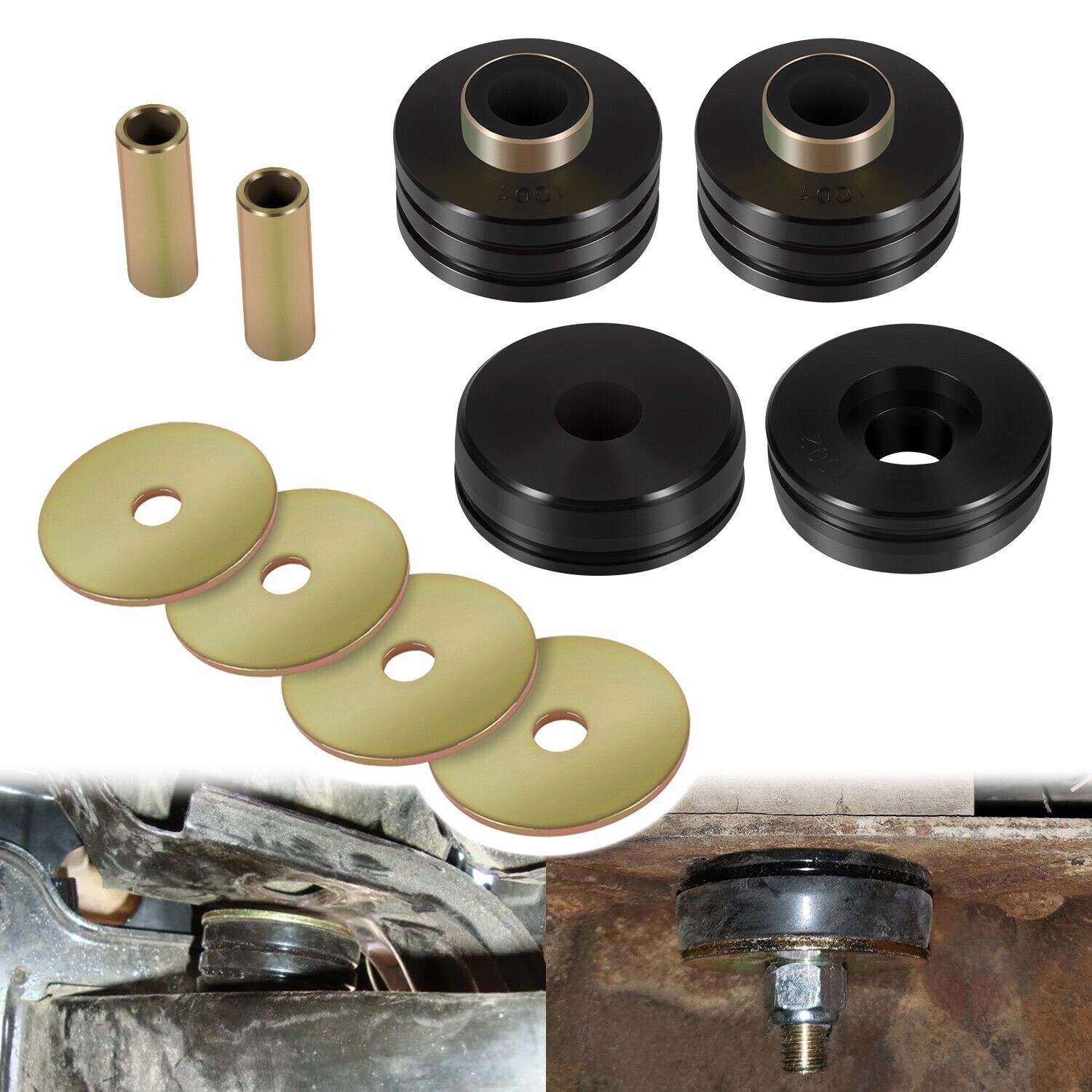 9.4102G Universal Polyurethane Body Mounts Bushings Isolators (Black) 10-PACKS