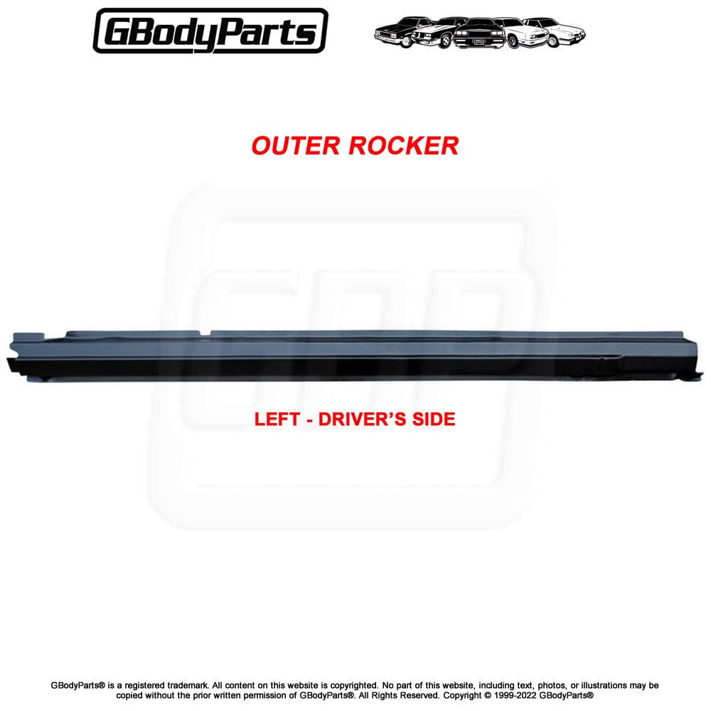 78-88 A/G-Body 2 Door Exterior OUTER ROCKER PANEL – LEFT -Replaces GM # 20289917