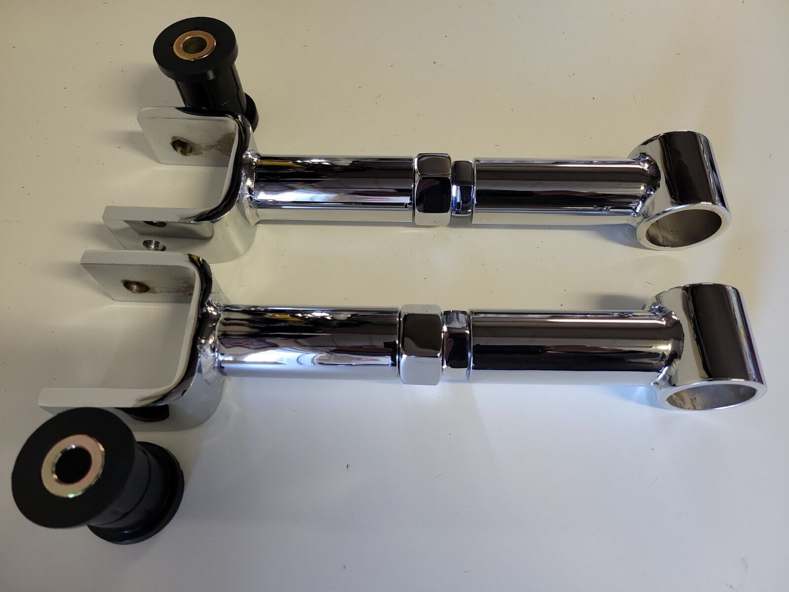 Lowrider Hydraulic Adjustable Upper Arms CHROME W Bushings G body linc cadillac