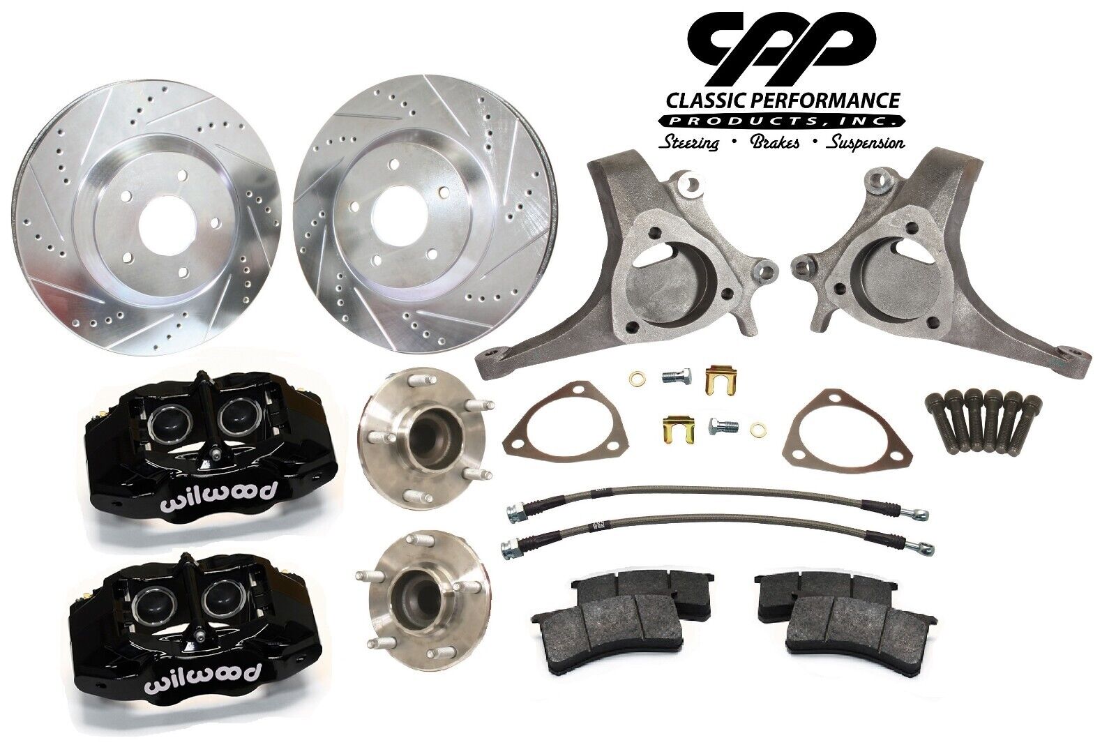 1978-87 Chevy Malibu G-Body C5 Corvette Black Wilwood Stock 13″ Disc Brake Kit