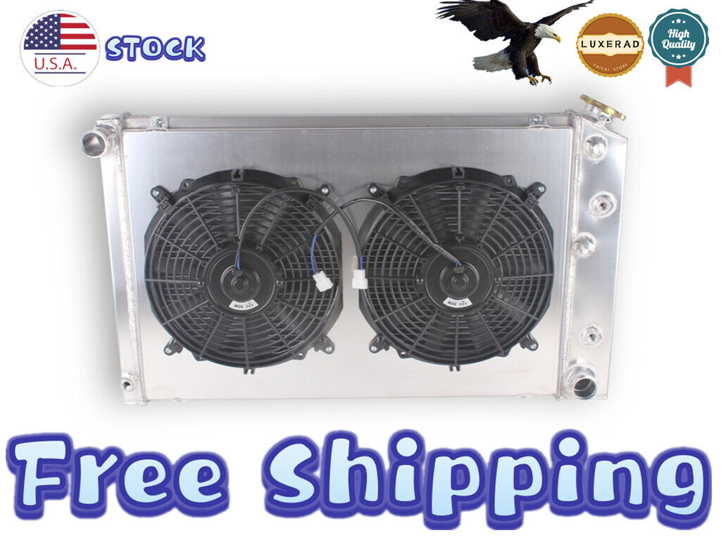 4Row Radiator+2Fan For Chevy Camaro 70-81/ Monte Carlo 78-87 G-Body Aluminum+New