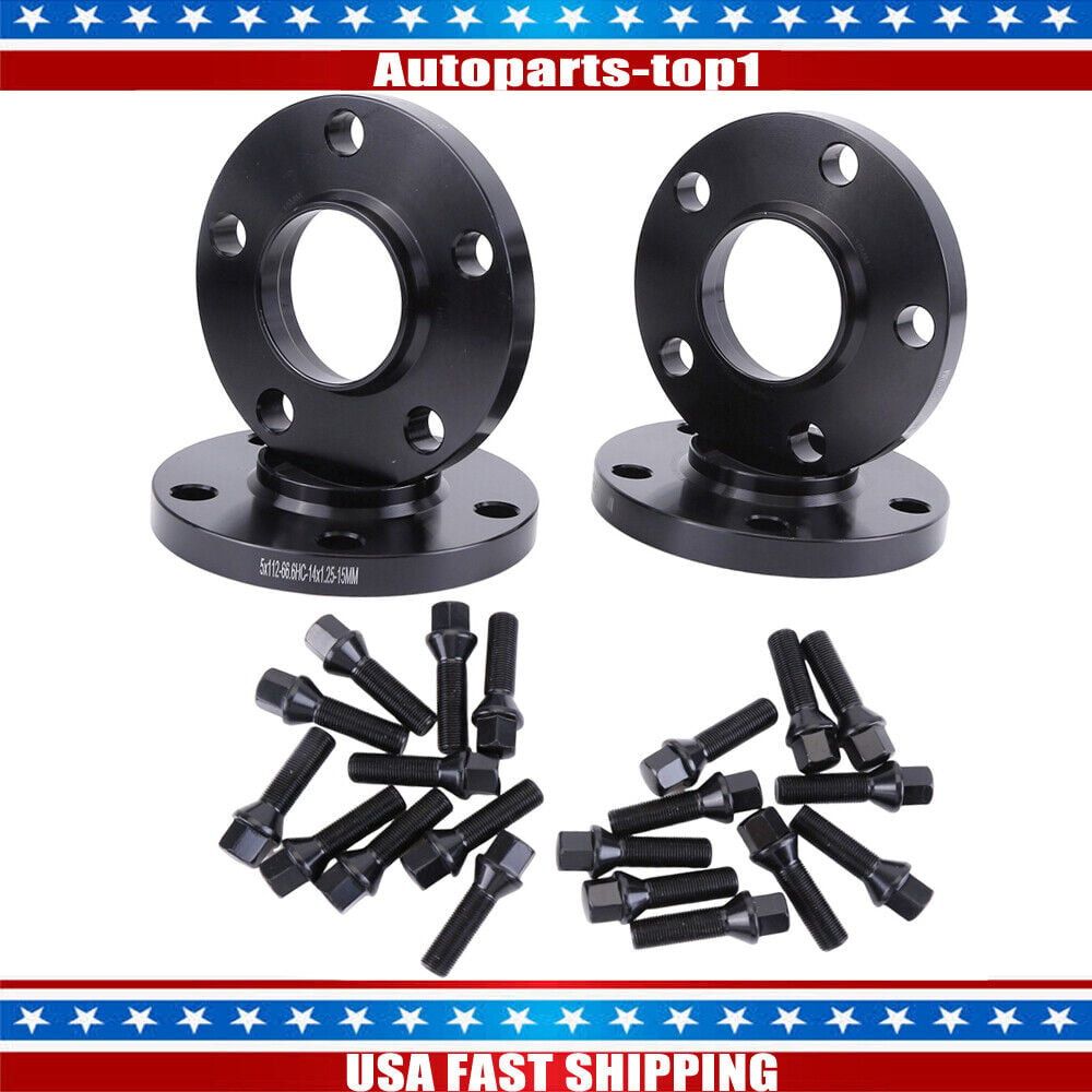 [4] 15mm Thick BMW G-Body 5×112 C.B 66.6 Wheel Spacer Kit 14×1.25 Bolts Included