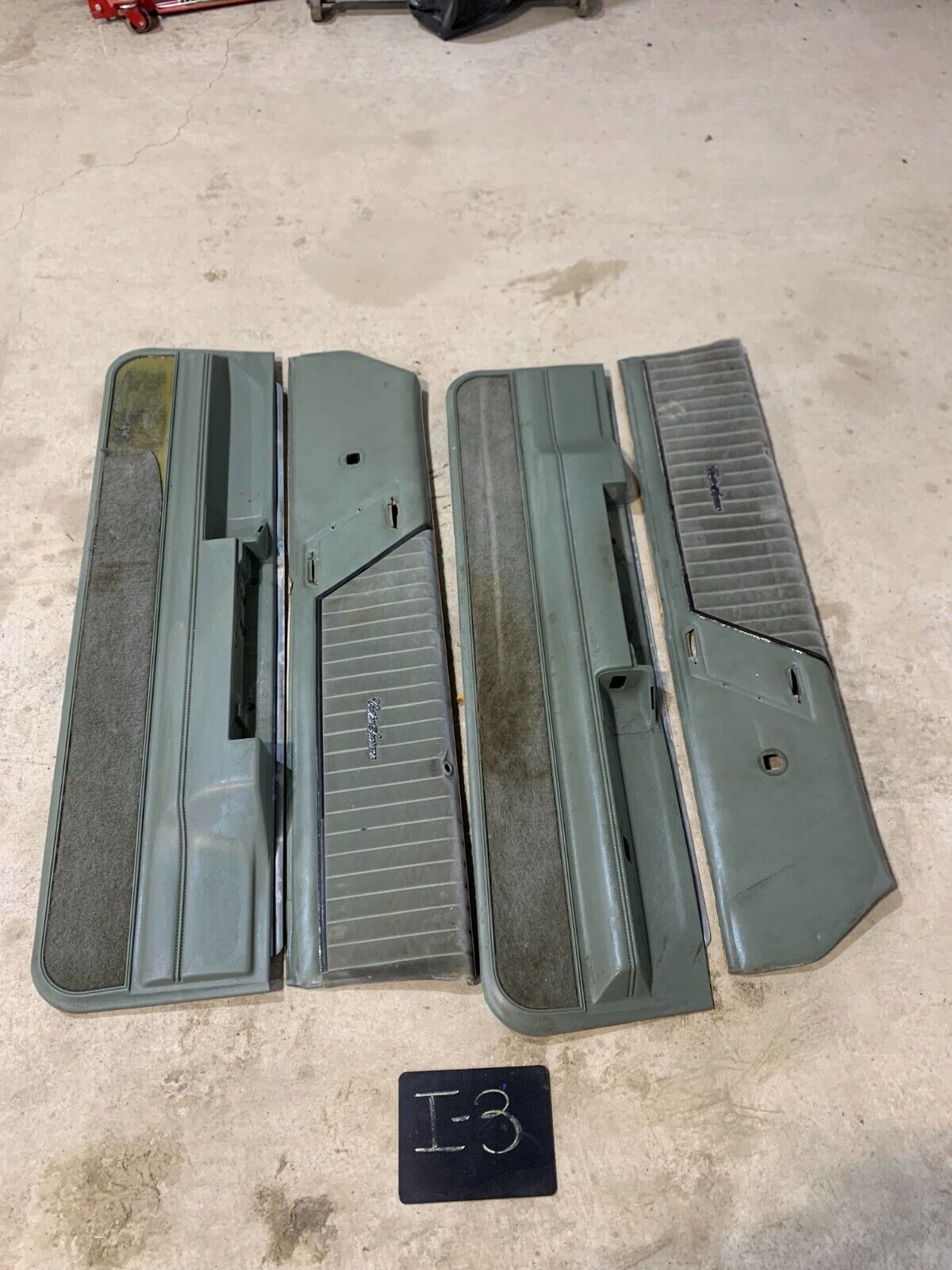 1981 1987 1988 CUTLASS SUPREME SAGE GREEN GREYISH UPPER LOWER DOOR PANELS PAIR