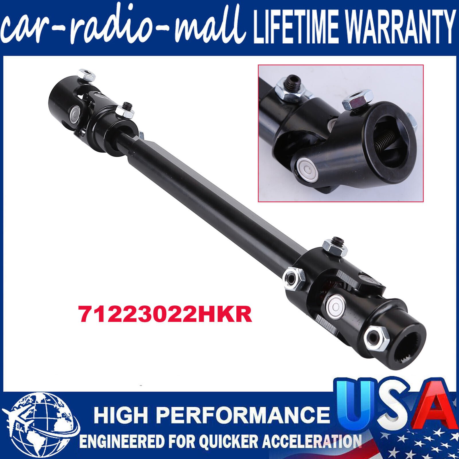 Black Steering Shaft for Chevrolet S10 GMC Sonoma Pickup 82-93 LS Swap G/F-Body