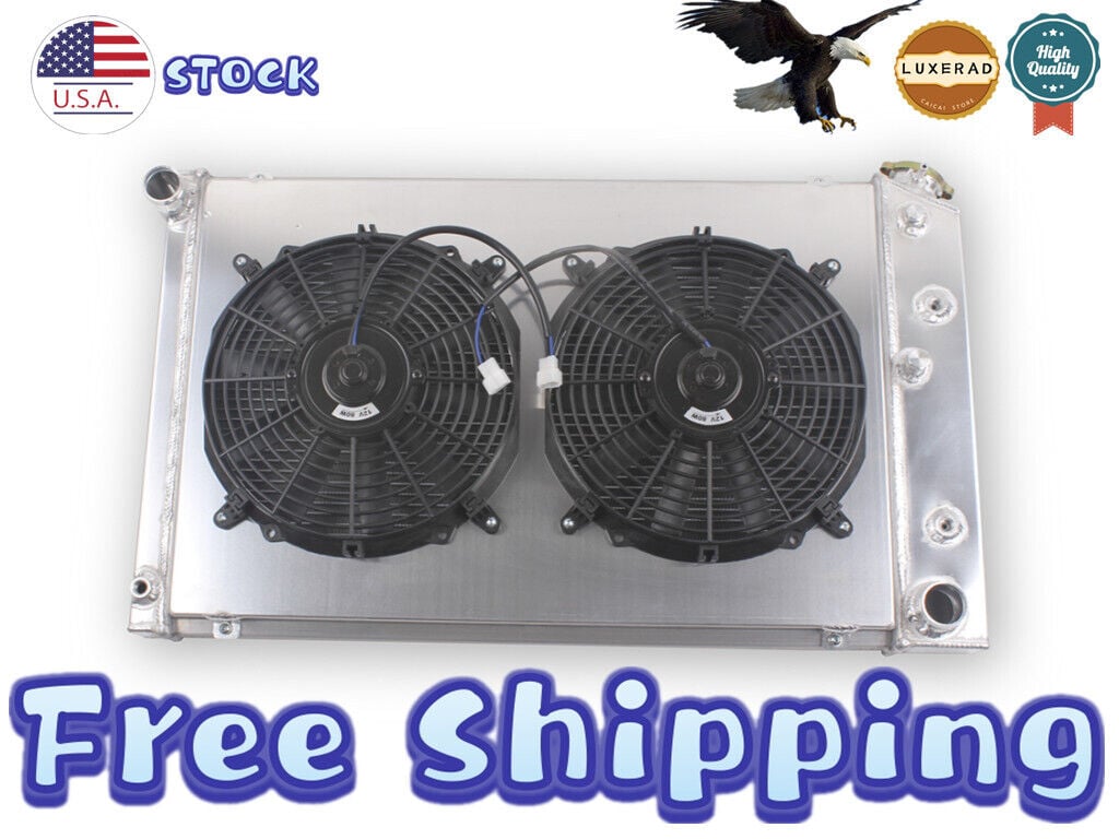 4 Row Radiator+2*Fan For Chevy 1970-81 Camaro/78-87 Monte Carlo G-Body &ALUMINUM