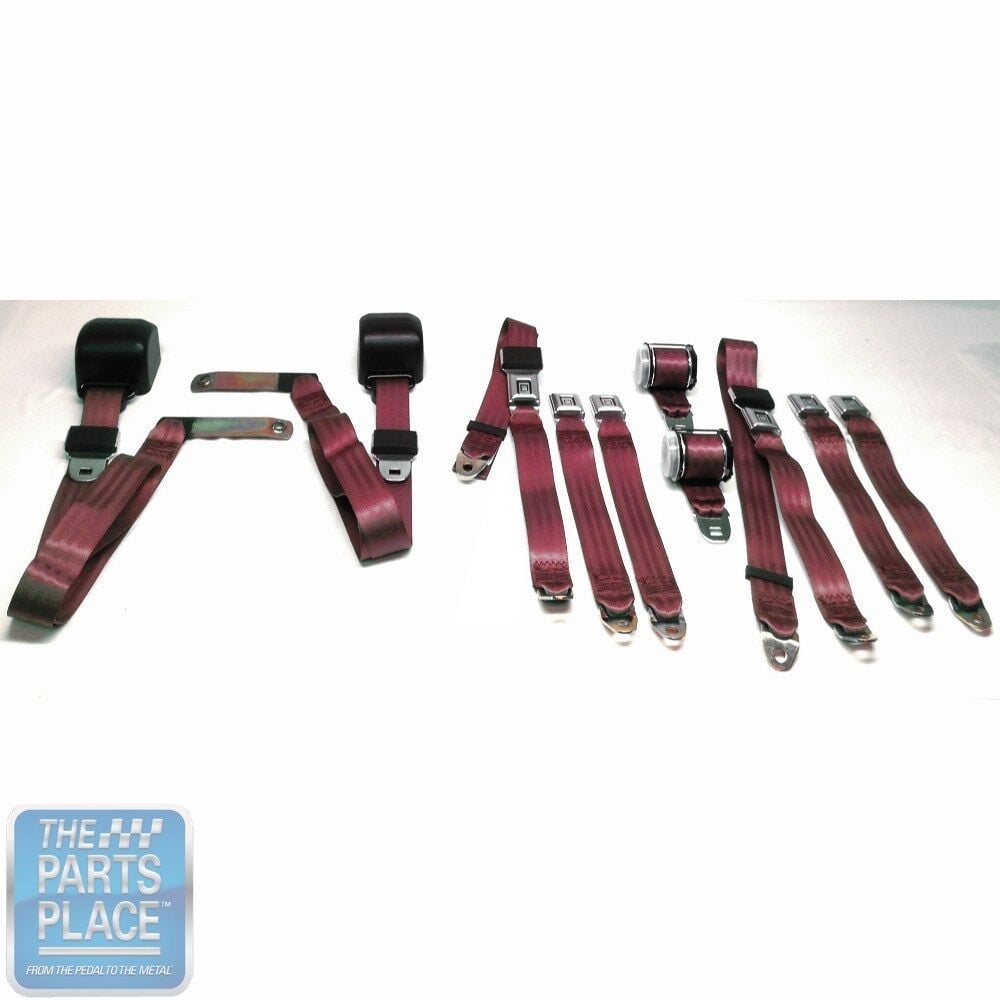 1978-88 GM G Body Cars Factory Style Front Bench & Rear Seat Belts – Maroon