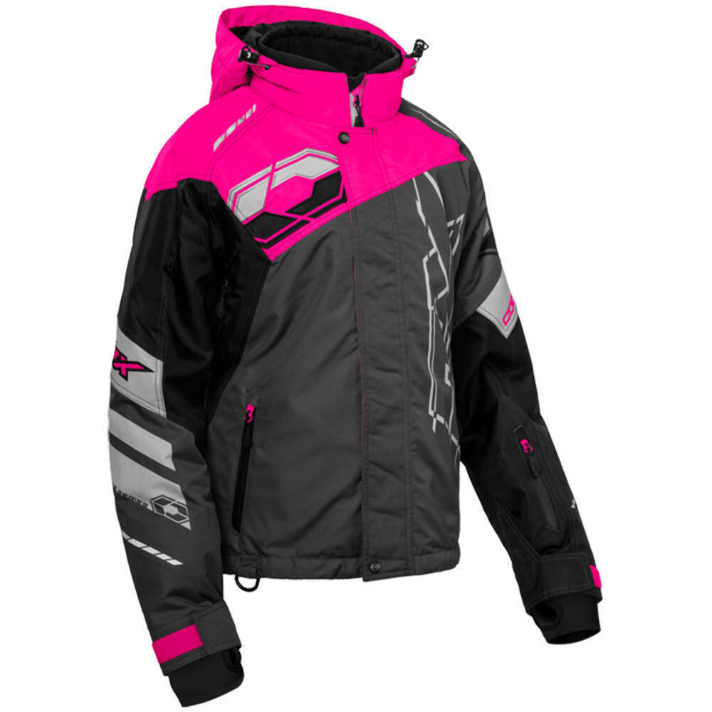 Castle X Code G2 Women’s Snowmobile Jacket – Pink Glo/Silver/Charcoal