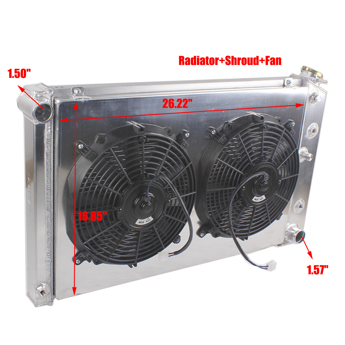 3 Row Radiator Shroud Fans For Chevy G-body 78-87 El Camino Monte Carlo Malibu