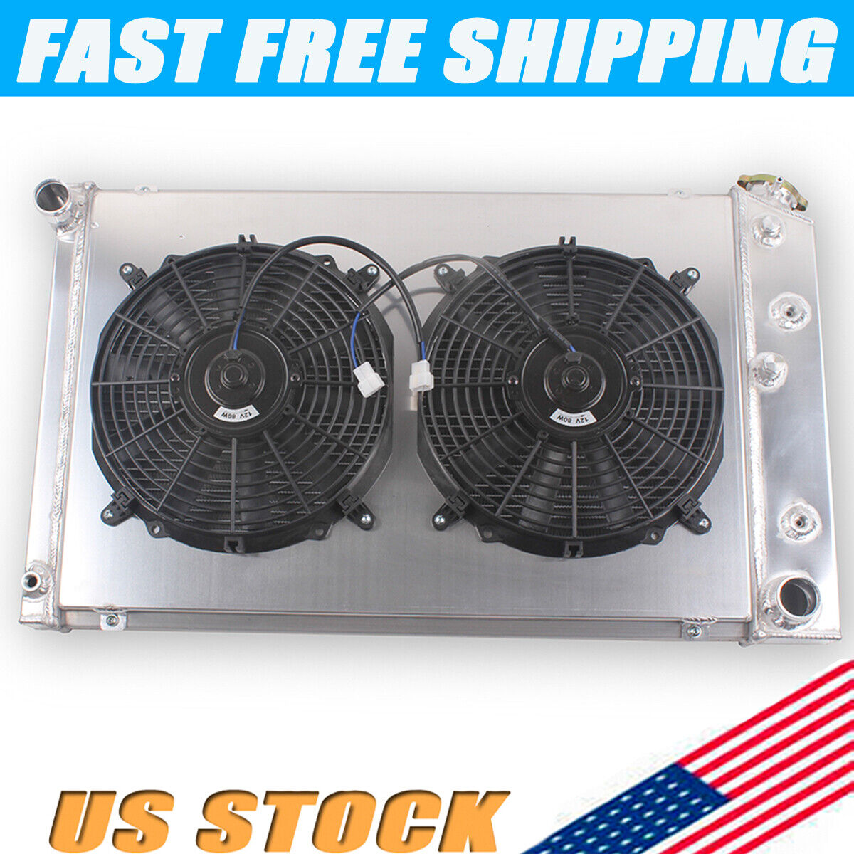 3Row Radiator+2×12″ Fans For Chevy Camaro 1970-1981/Monte Carlo G-Body 1978-1987