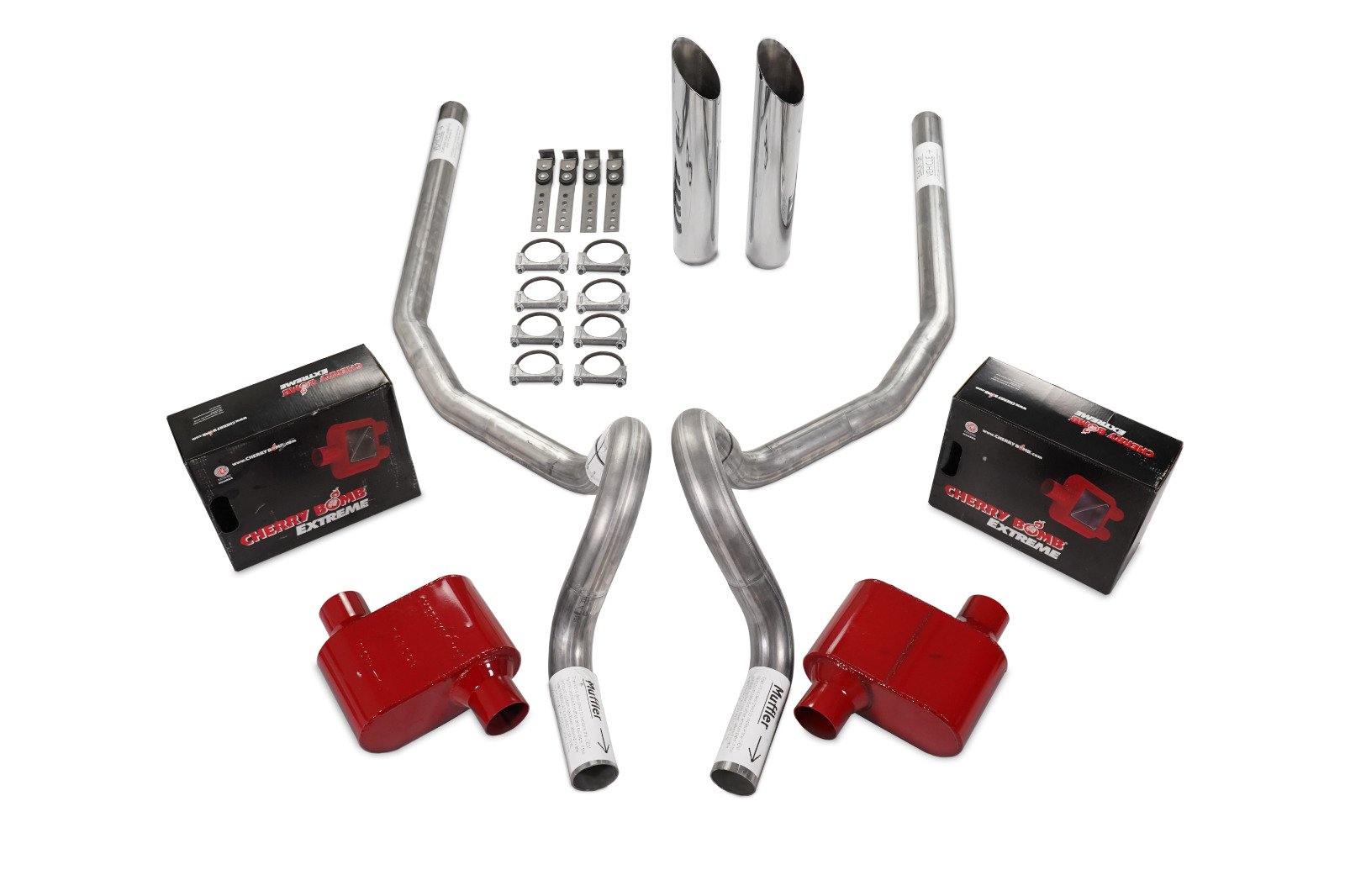 78-88 GM G Body Car 2.5″ Dual Exhaust Kit Cherry Bomb Extreme Rear Exit SW Tip