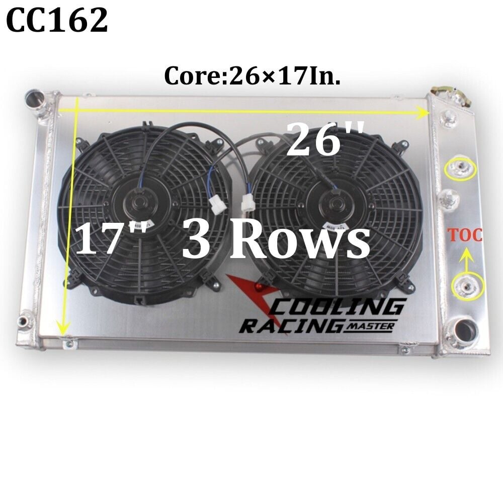 3-Row 2xRadiator Fans for 78-87 G Body Chevy Monte Carlo El Camino Regal Cutlass