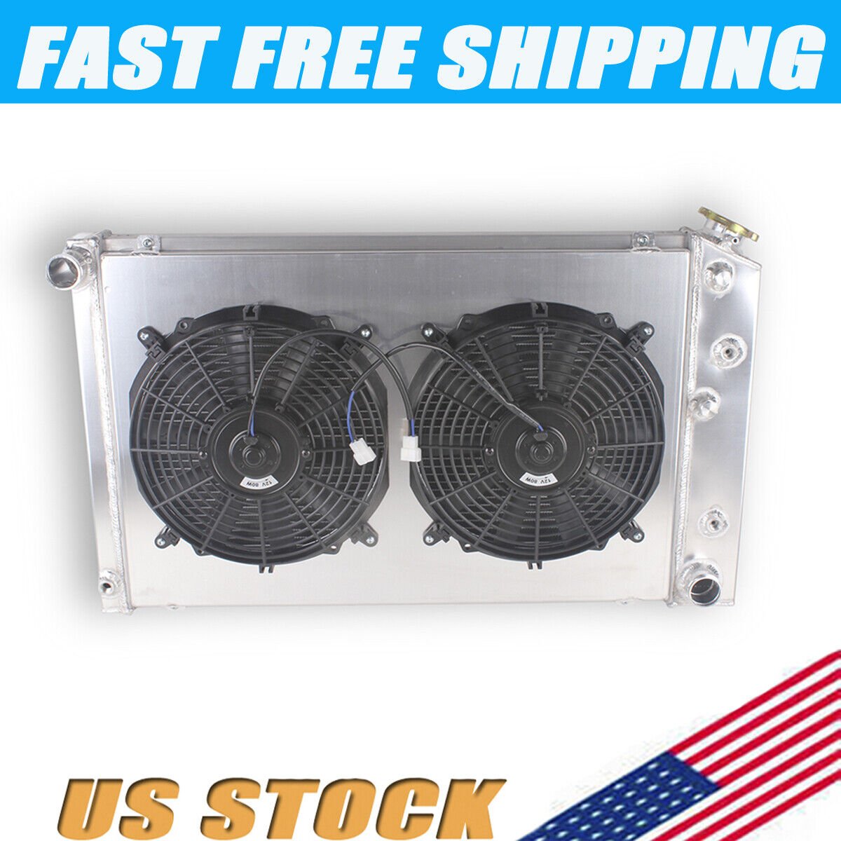 4Row Radiator+Shroud+2Fan FOR Chevy Camaro 1970-81/ Monte Carlo 1978-87 G-Body