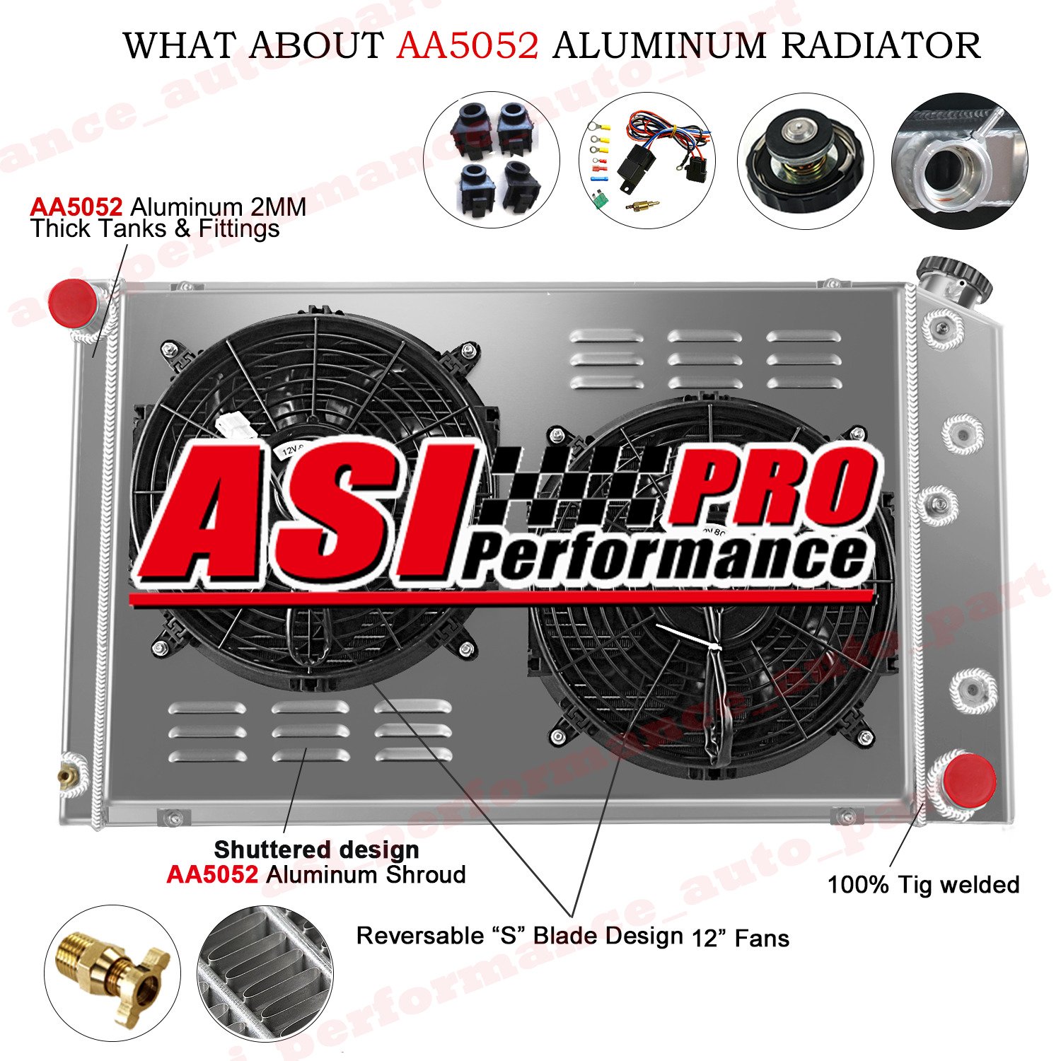 3 Row Radiator Shroud Fan For 1978-1987 Chevy Monte Carlo SS/Olds Cutlass G-body