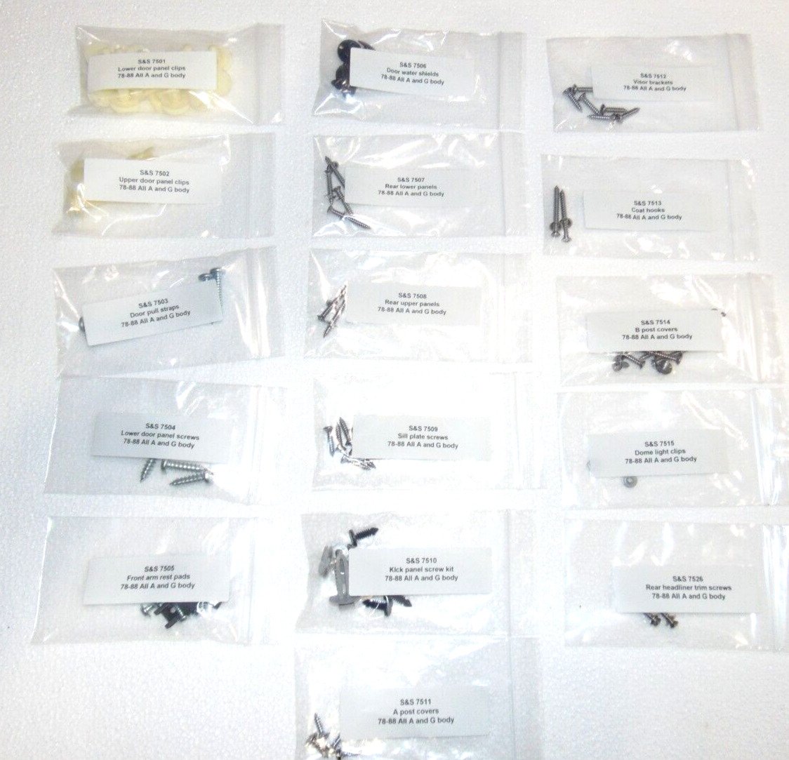 New 89 piece interior screw and clip kit G body 78-88 Hard top