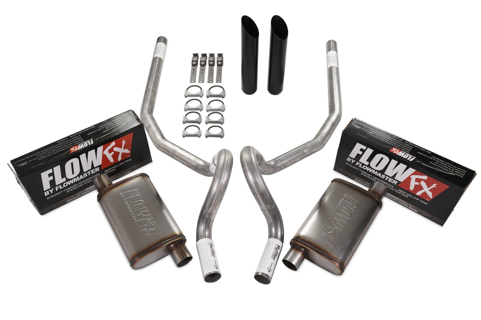 78-88 GM G Body Car 2.5″ Dual Exhaust Kit Flowmaster Flow FX Rear Exit Black Tip