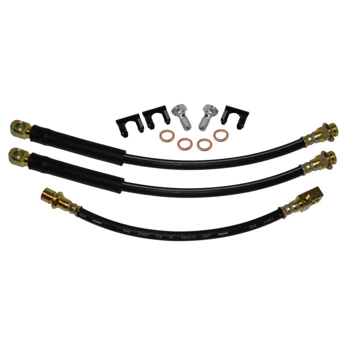 79-88 G-Body Front Disc Rear Drum Brake Rubber Flex Hose Line Set Kit w Hwd