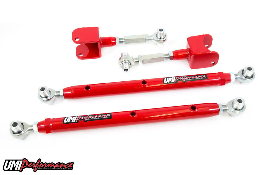 UMI 78-88 G-Body Double Adj. Upper & Lower Control Arms- Complete Kit RED 302717