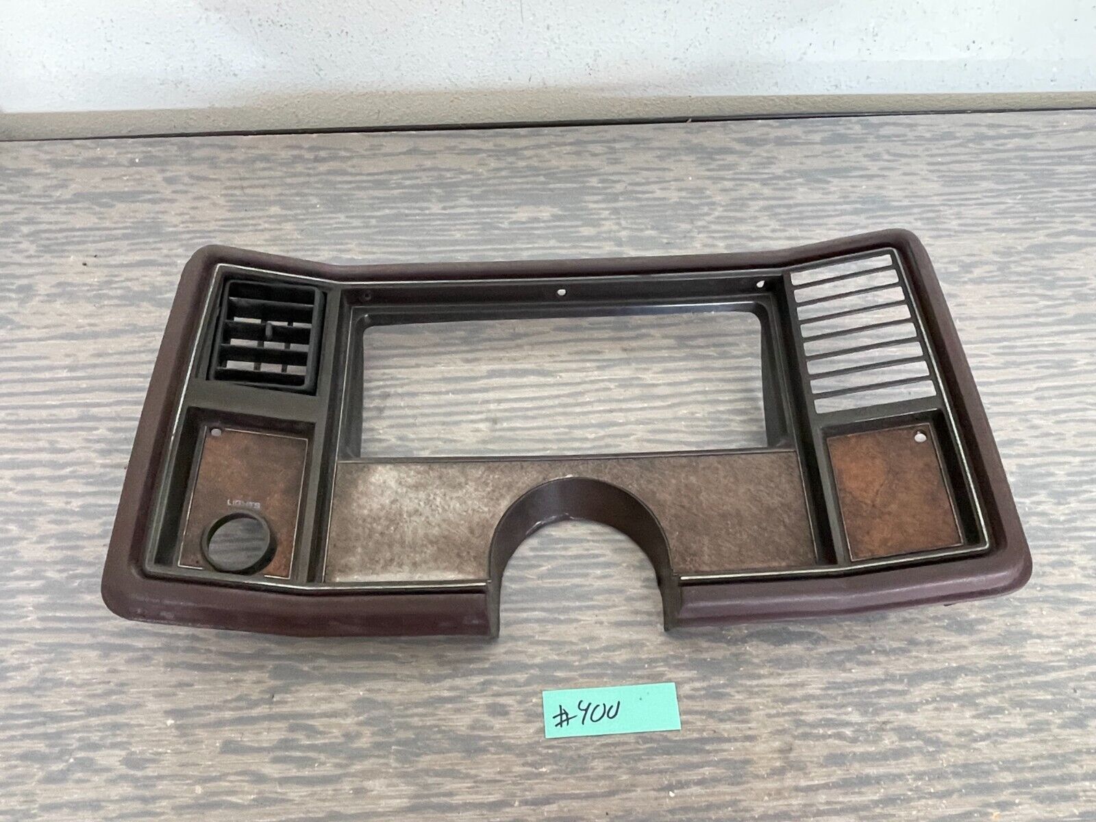 1981-1985  G body Monte Carlo El Camino Dash gauge bezel burgundy woodgrain #400