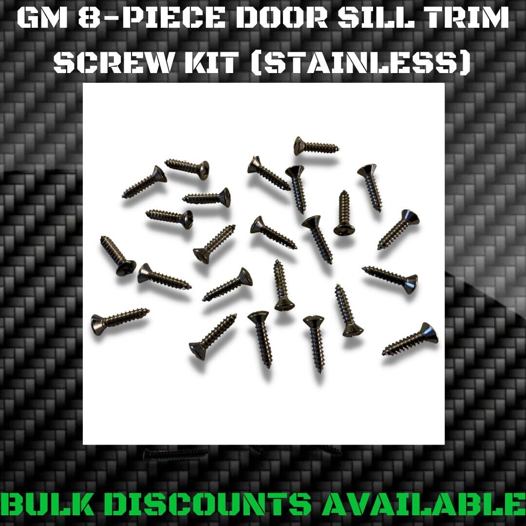 1969-1988 G Body Interior Carpet Door Sill Plate Trim Screws Stainless Steel GM