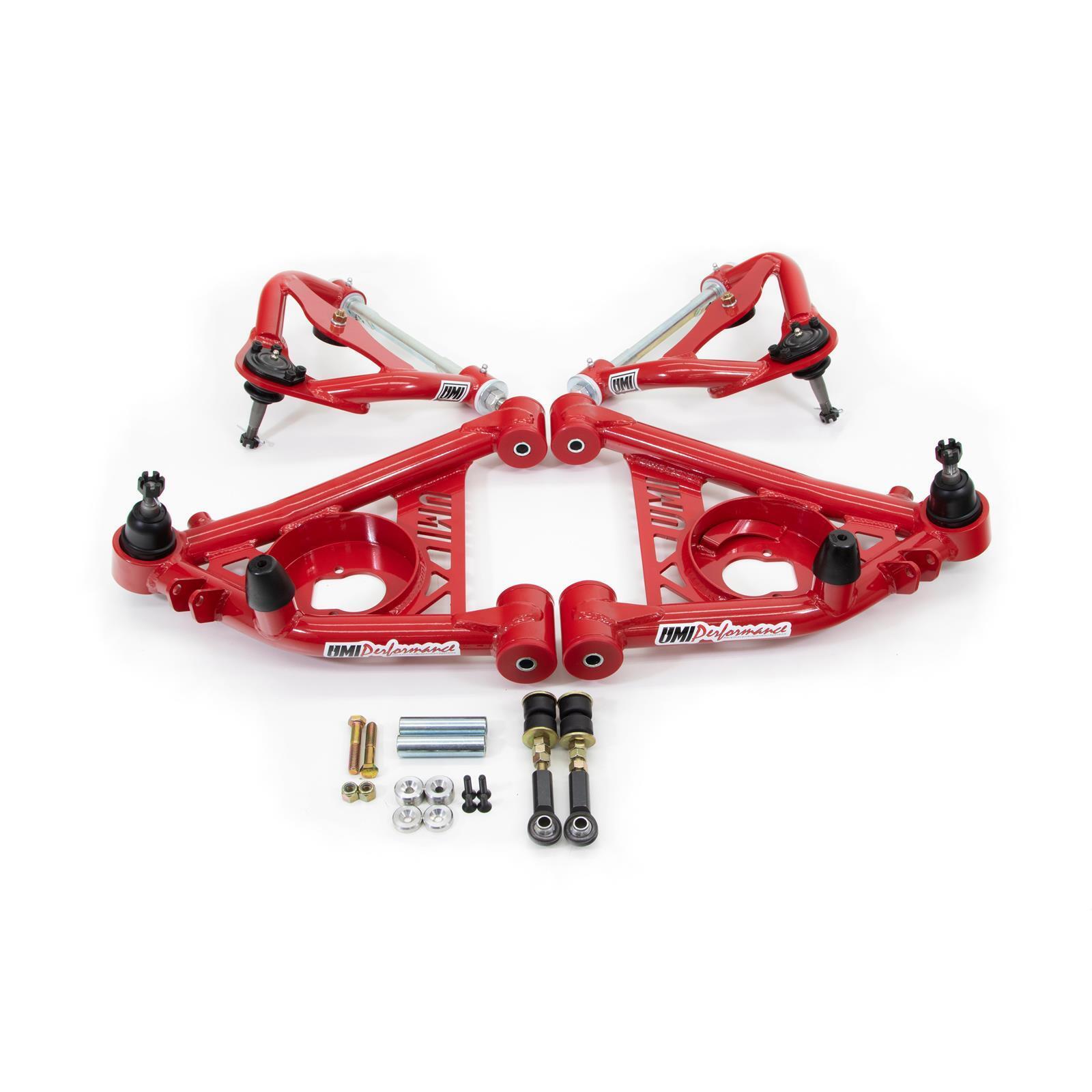 UMI 303133-1-R 78-88 G-Body, S10 Tubular Front A-Arms, Poly, Red