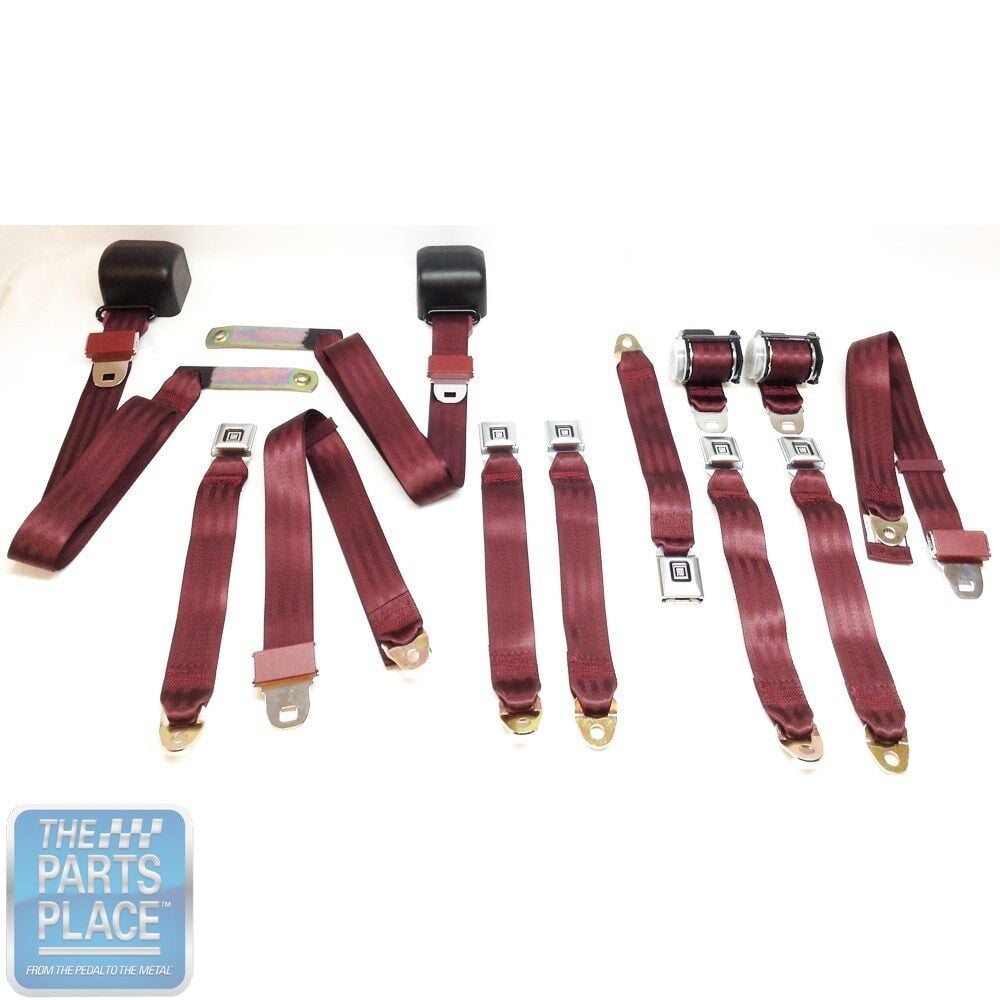 1978-88 GM G Body Cars Factory Style Front Bucket & Rear Seat Belts – Maroon