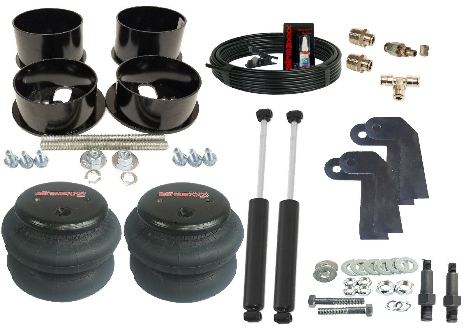 3/8″ Front Air Ride Suspension Bag Bracket & Shock Kit For 1982-88 GM G-Body Car