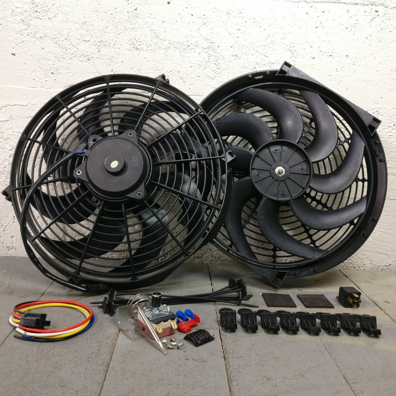 1978-88 GM G-Body Dual 14″ 2122Cfm Adj Temp Cooling Fan Kit coupe supreme Chevy