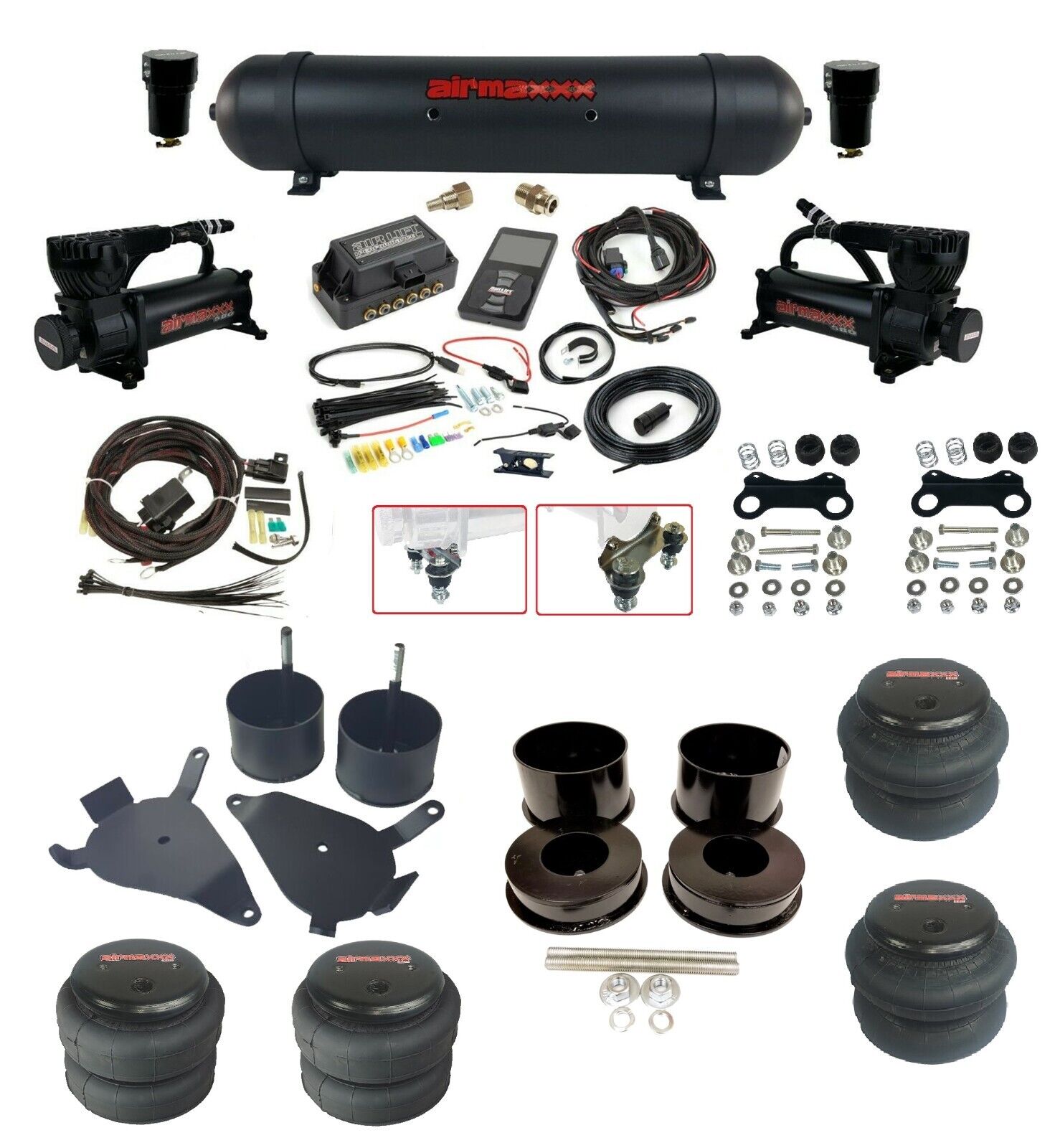 Complete Air Ride Suspension Kit 3/8 3P Air Lift 27685 Blk 580 Fits G-Body 82-88