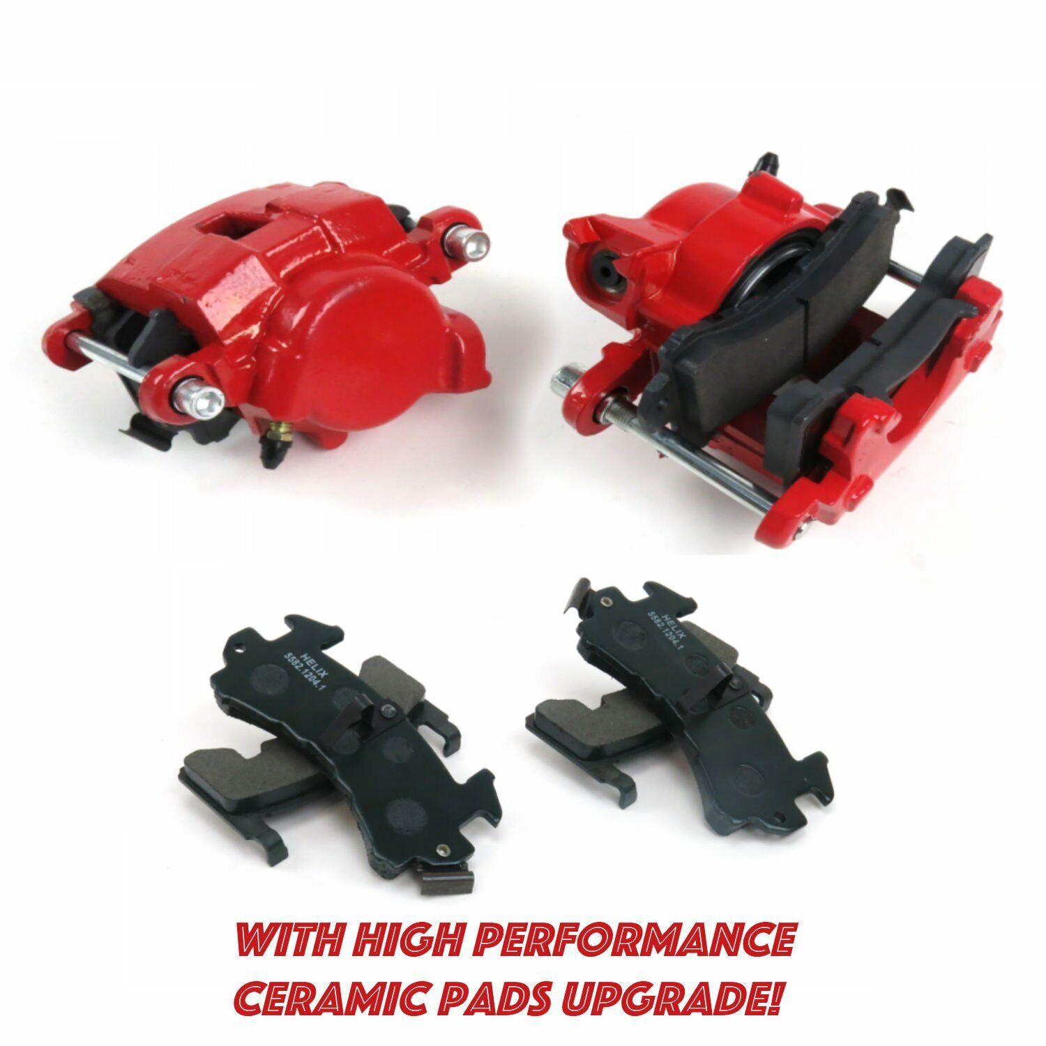 G-Body Red Brake Calipers w Dust Free Ceramic Pads S10 BLAZER PICKUP REGAL MONTE