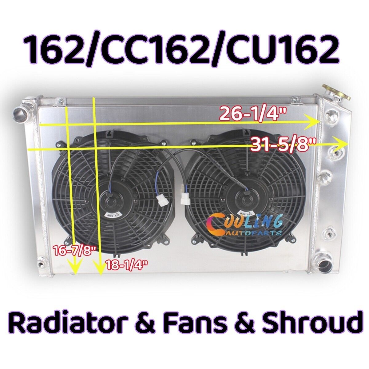 3 Row G-Body Radiator Fans for 78-88 El Camino Monte Carlo Malibu Cutlass Regal