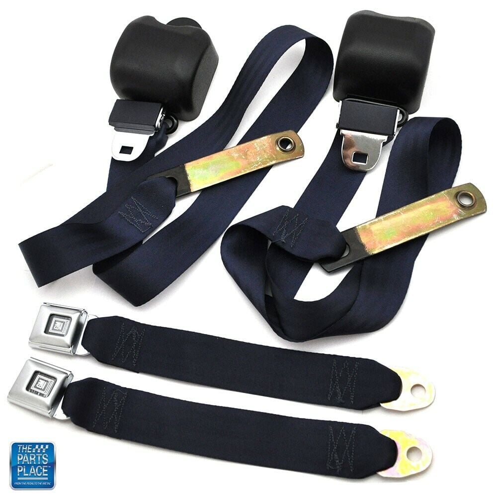 1978-1988 GM G Body Cars Factory Style Front Bucket Seat Belts Pair Navy Blue