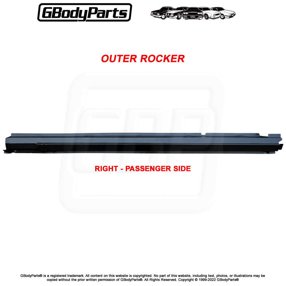 78-88 A/G-Body 2 Door Exterior FULL OUTER ROCKER PANEL – Passenger Side RH