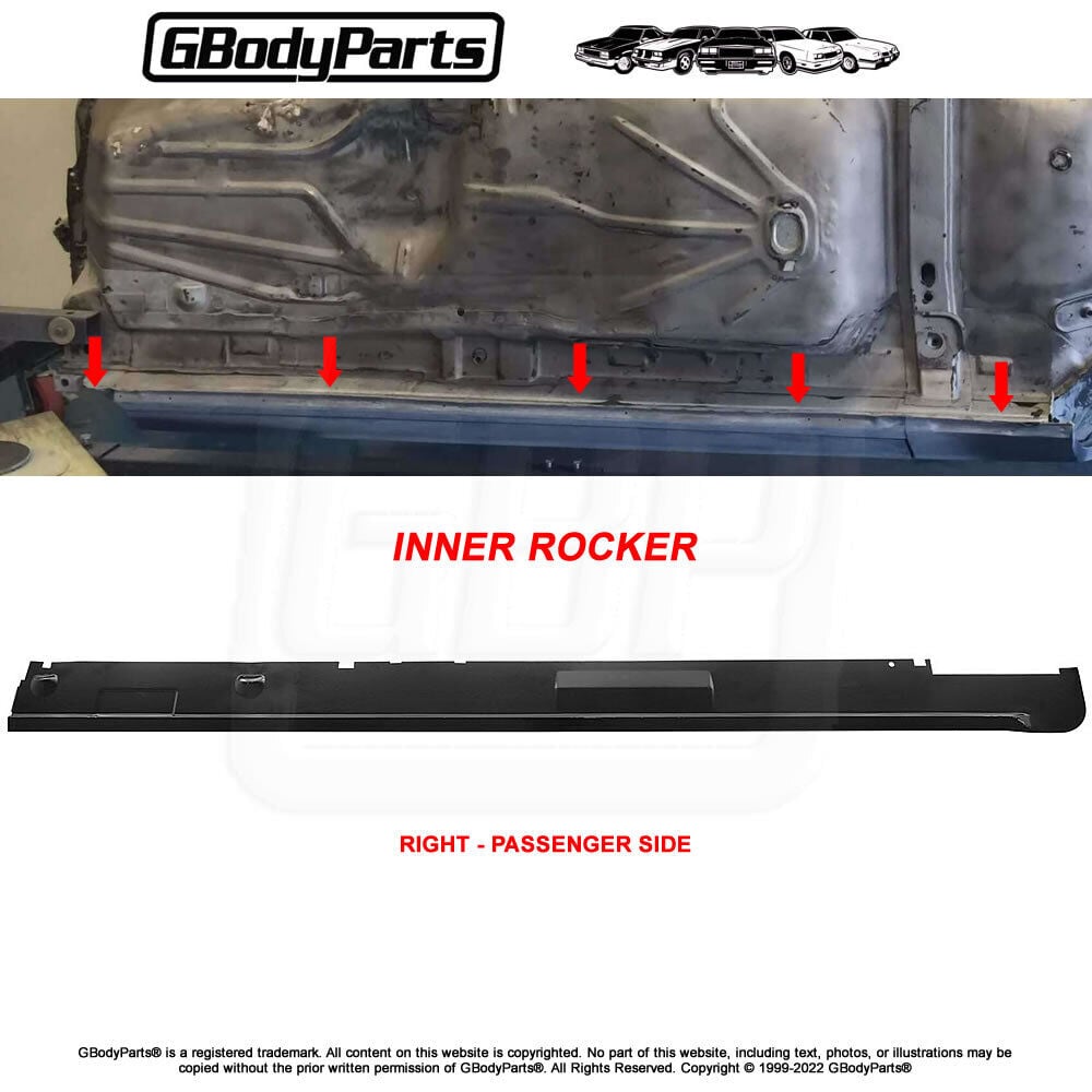 78-88 A/G Body Exterior Underside INNER ROCKER PANEL Patch – Passenger Side RH