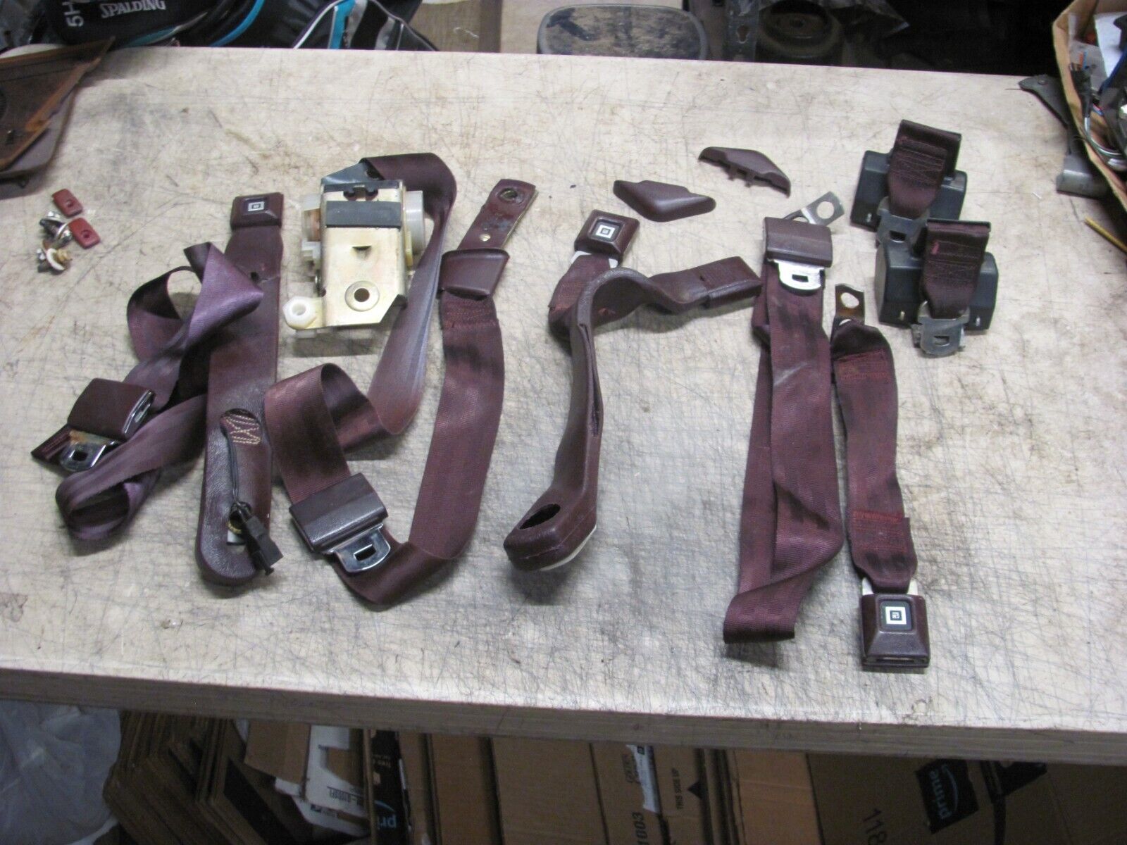 78-88 G body Monte Carlo Cutlass Regal Grand Prix Maroon Seat Belts GM