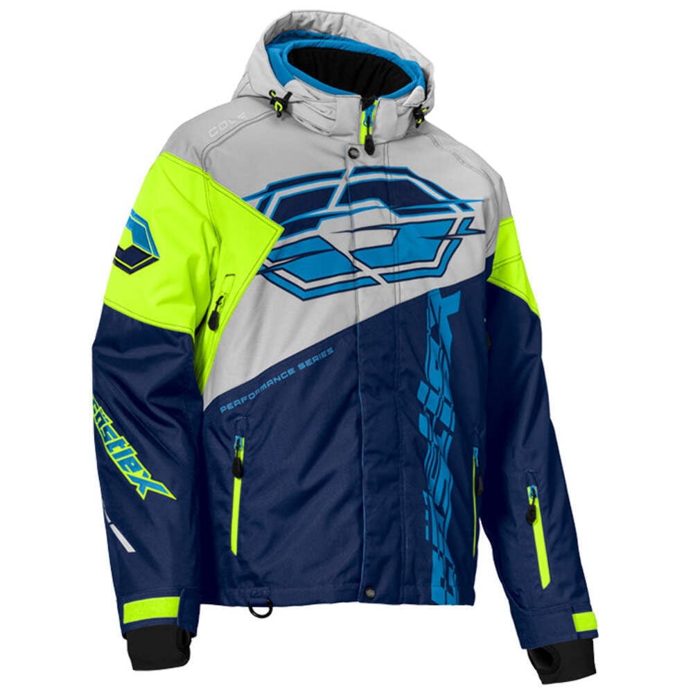 Castle X Code G3 Snowmobile Jacket – Navy/Process Blue/Hi-vis