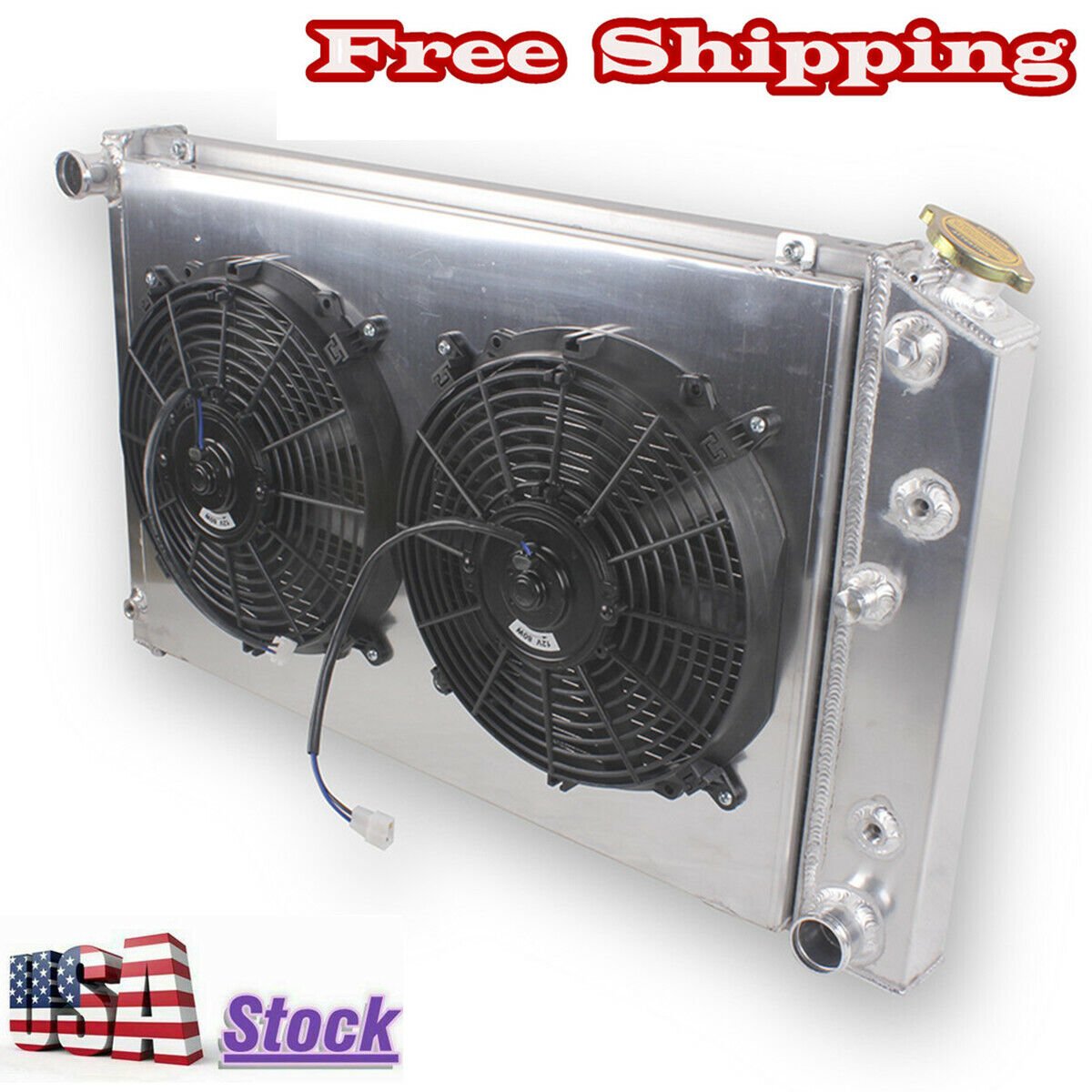 4Row Radiator&Fan For 70-81 Chevy Camaro/78-87 Monte Carlo G-Body GMC V8 CC162