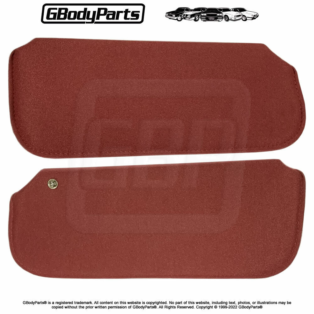 78-88 GBody Non Illuminated Sun Visors Foam Back Material – Pair – MAPLE RED