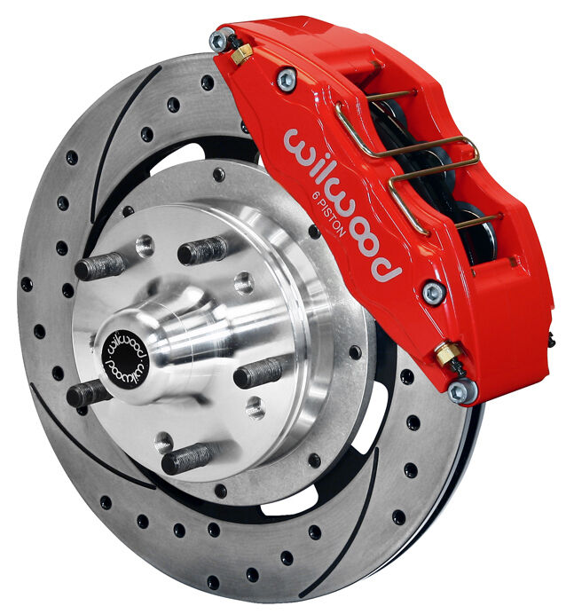 WILWOOD DISC BRAKE KIT,FRONT,80-87 GM G-BODY,12″ DRILLED ROTORS,6 PISTON RED