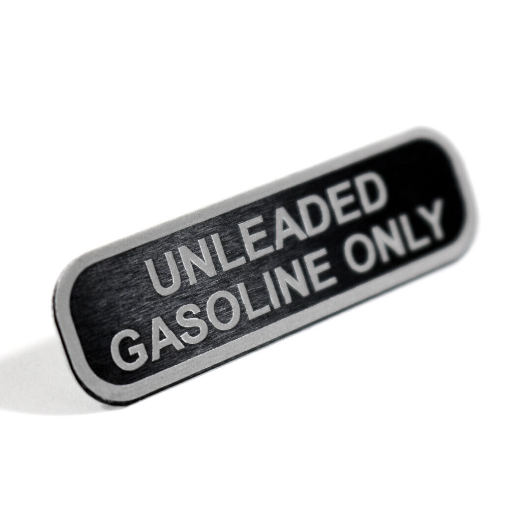 Porsche UNLEADED GASOLINE ONLY metal plate for Speedo/Clock area  911 G body