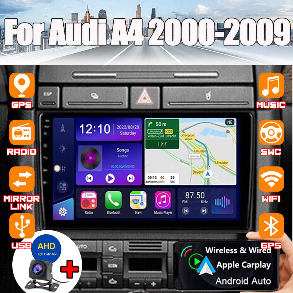 For Audi A4 2000-2009 Android 13 Car Stereo Radio GPS NAVI WIFI Bluetooth FM