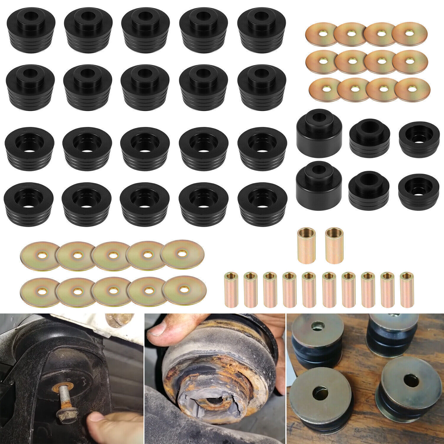 7-132 Body Mount Bushing Kit for Chevy El Camino 1978-1987 Black (62 Pcs)