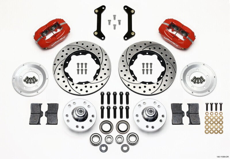 Wilwood Forged Dynalite Front Kit 11.00in Drilled Red 79-87 for GM G Body